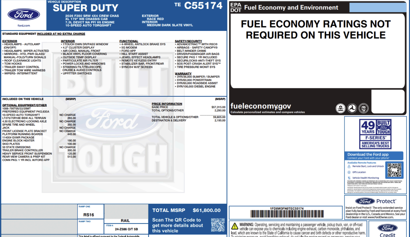 2026 Ford F-350 Super Duty XL Crew Cab 4x4